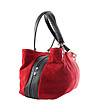 Червена кожена дамска чанта Daria-1 снимка