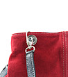 Червена кожена дамска чанта Daria-4 снимка