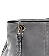 Сива велурена дамска чанта Daria-4 снимка