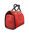 Червена дамска чанта от естествен велур Modelia-1 снимка