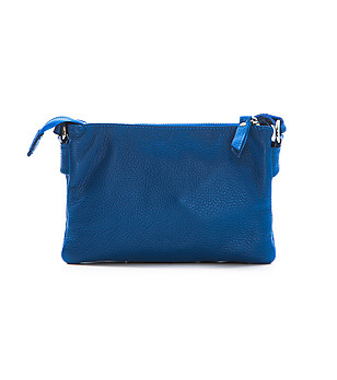 Синя кожена дамска чанта през рамо Danita снимка