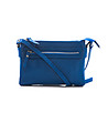 Синя кожена дамска чанта през рамо Danita-1 снимка