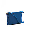 Синя кожена дамска чанта през рамо Danita-2 снимка