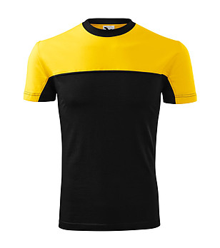 Мъжка памучна тениска в черно и жълто снимка