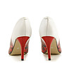 Кожени дамски обувки в бяло и червено Melissa-3 снимка