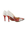 Кожени дамски обувки в бяло и червено Melissa-4 снимка