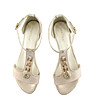 Дамски кожени сандали в златисто Emilia-1 снимка