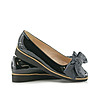Черни дамски кожени обувки Matilda-4 снимка