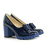 Лачени дамски кожени обувки в синьо Latoya-1 снимка
