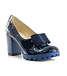 Лачени дамски кожени обувки в синьо Latoya-4 снимка