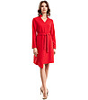 Червена асиметрична рокля с връзка Grace-3 снимка