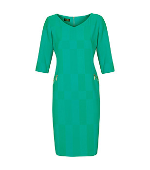 Зелена рокля с фигурални мотиви Macaria снимка