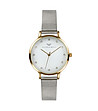 Дамски часовник в сребристо и златисто с бял циферблат Lina-0 снимка