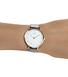 Дамски часовник в сребристо и златисто с бял циферблат Lina-1 снимка