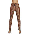 Дамски панталон с леопардов принт в кафяви нюанси 200 DEN Alisha-0 снимка