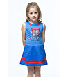 Синя детска памучна рокля с щампа Nenufar-0 снимка