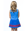 Синя детска памучна рокля с щампа Nenufar-1 снимка