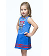 Синя детска памучна рокля с щампа Nenufar-2 снимка