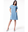 Синя рокля с джобове Berta-2 снимка