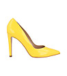 Дамски жълти кожени обувки Berta-0 снимка