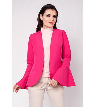 Розово дамско сако с ефектни маншети Agia снимка