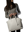 Бяла дамска чанта от естествена кожа Kelly-4 снимка