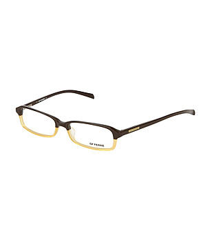 Unisex рамки за очила в тъмнокафяво и жълто снимка