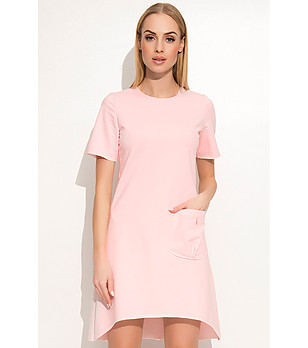 Розова асиметрична рокля Zila снимка