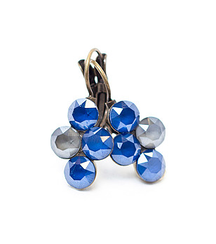 Дамски обеци със сини кристали Aura снимка