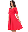Памучна червена рокля-3 снимка