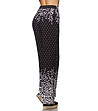 Черен дамски панталон с комбиниран принт в цвят екрю-1 снимка