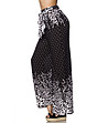 Черен дамски панталон с комбиниран принт в цвят екрю-2 снимка