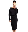 Черна памучна рокля с дълги ръкави Lucilla-0 снимка