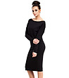Черна памучна рокля с дълги ръкави Lucilla-2 снимка