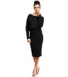 Черна памучна рокля с дълги ръкави Lucilla-3 снимка