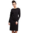 Памучна черна рокля с дълги ръкави Lizette-0 снимка