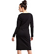 Памучна черна рокля с дълги ръкави Lizette-1 снимка