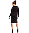 Памучна черна рокля с дълги ръкави Lizette-3 снимка