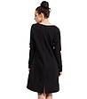 Черна памучна рокля с джобове Reli-1 снимка