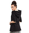 Черна дамска памучна блуза с качулка Nela-1 снимка