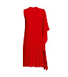 Червена ефектна рокля с асиметричнен дизайн-1 снимка