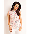 Розова дамска риза с принт Птици-0 снимка
