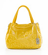 Жълта кожена дамска чанта Nora-0 снимка