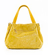 Жълта кожена дамска чанта Nora-1 снимка