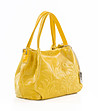 Жълта кожена дамска чанта Nora-2 снимка