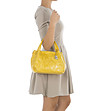 Жълта кожена дамска чанта Nora-4 снимка