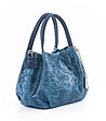 Синя кожена дамска чанта Nora-2 снимка