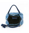 Синя кожена дамска чанта Nora-3 снимка
