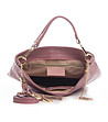 Розова кожена дамска чанта Daria-3 снимка