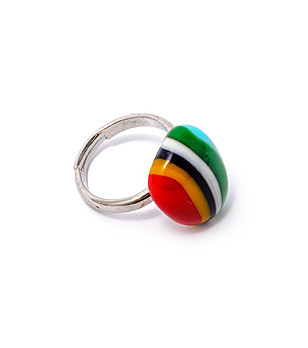 Сребрист пръстен с многоцветен елемент Ilda снимка